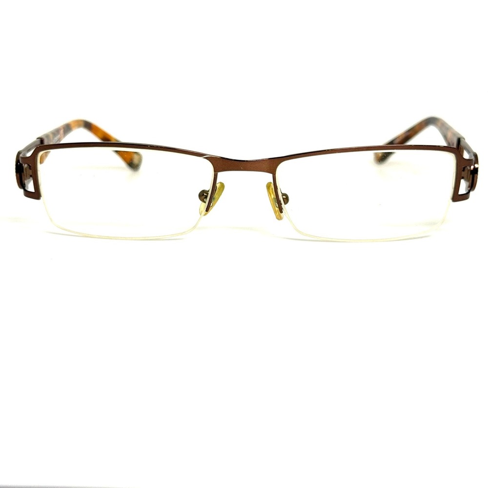 Liz Claiborne L351 Bronze Tortoise Rectangular Semi Rimless Eyeglasses 53-18